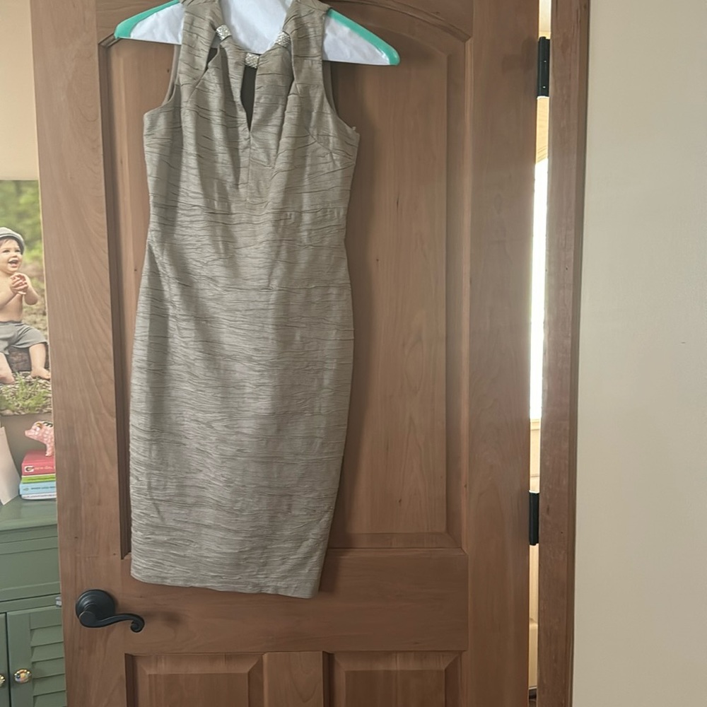 Eliza J Size 8 Taupe Dress